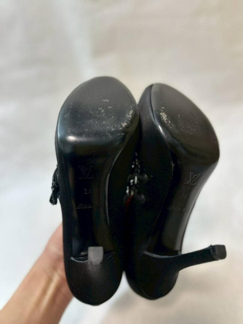LOUIS VUITTON ブラック オープントゥヒール