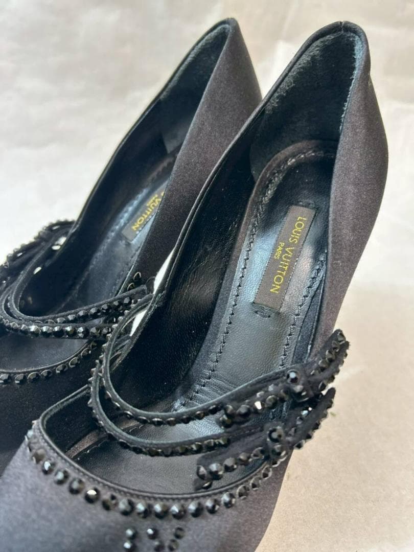 LOUIS VUITTON ブラック オープントゥヒール