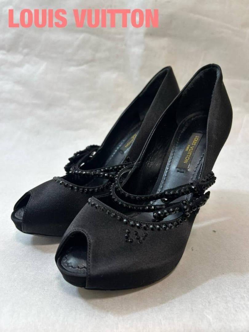 LOUIS VUITTON ブラック オープントゥヒール