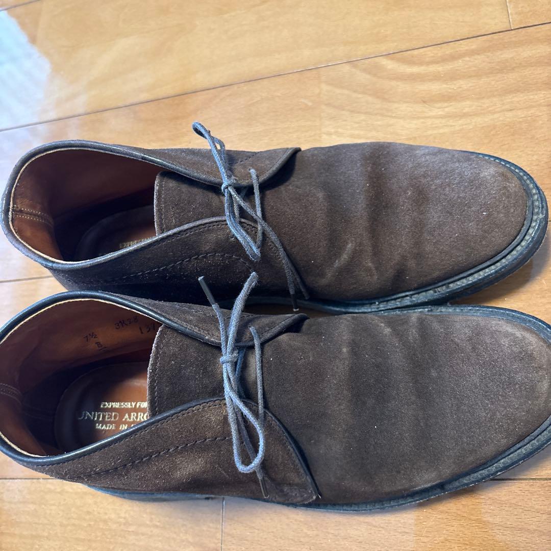 限定コラボユナイテッドアローズ×オールデン チャッカーブーツ7.5別注ブラウン