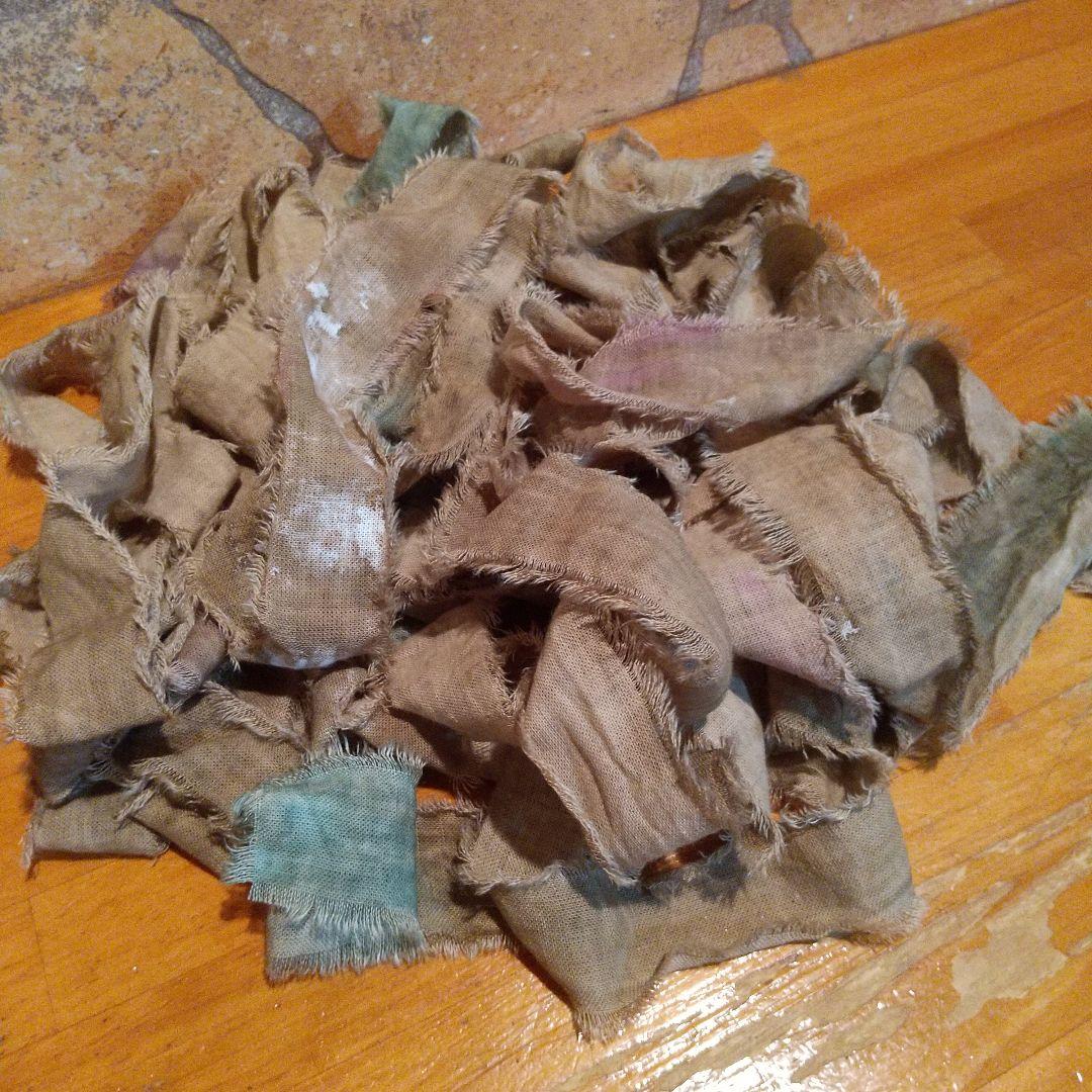 てるりん36ジャンクジャーナル素材。フリンジ加工裂き布リボン