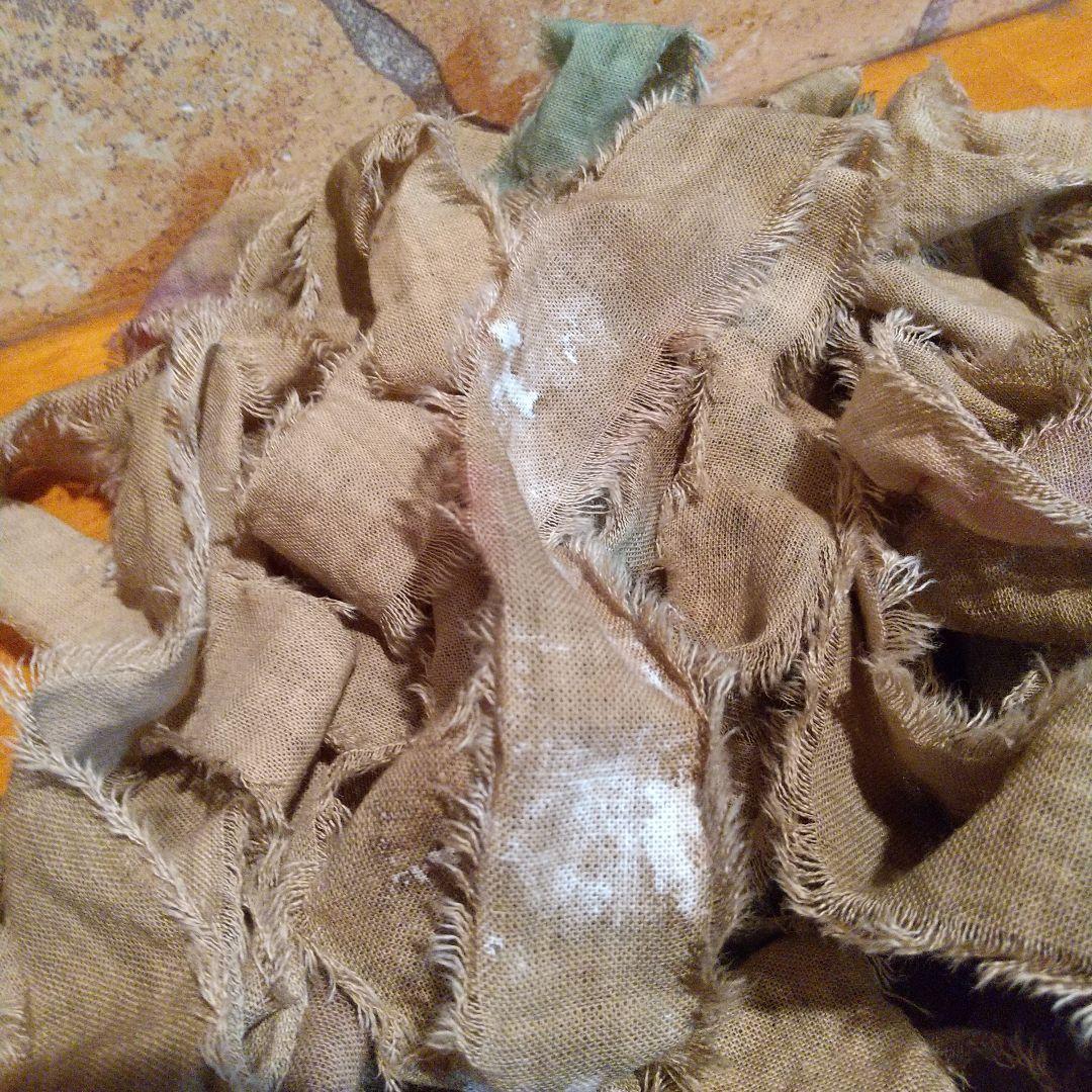 てるりん36ジャンクジャーナル素材。フリンジ加工裂き布リボン