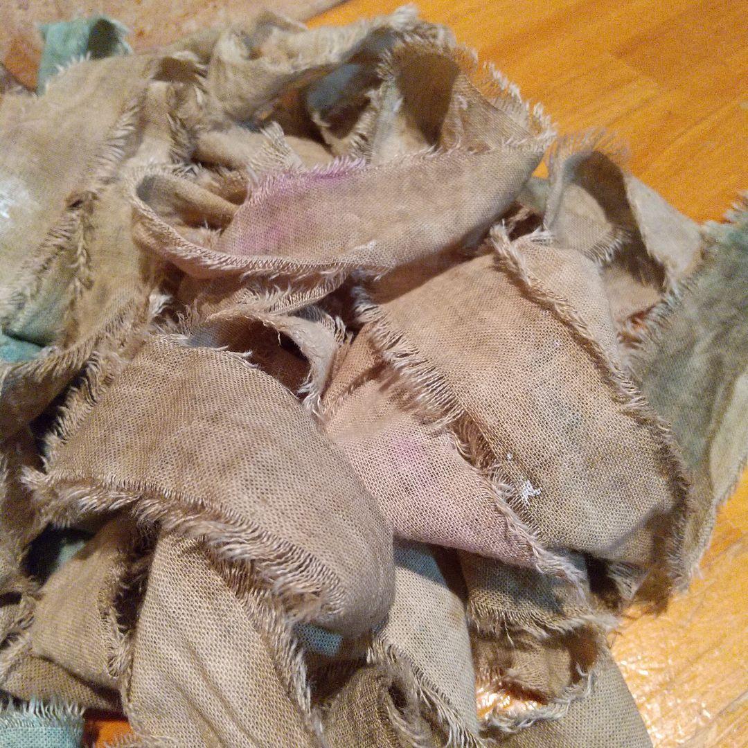 てるりん36ジャンクジャーナル素材。フリンジ加工裂き布リボン