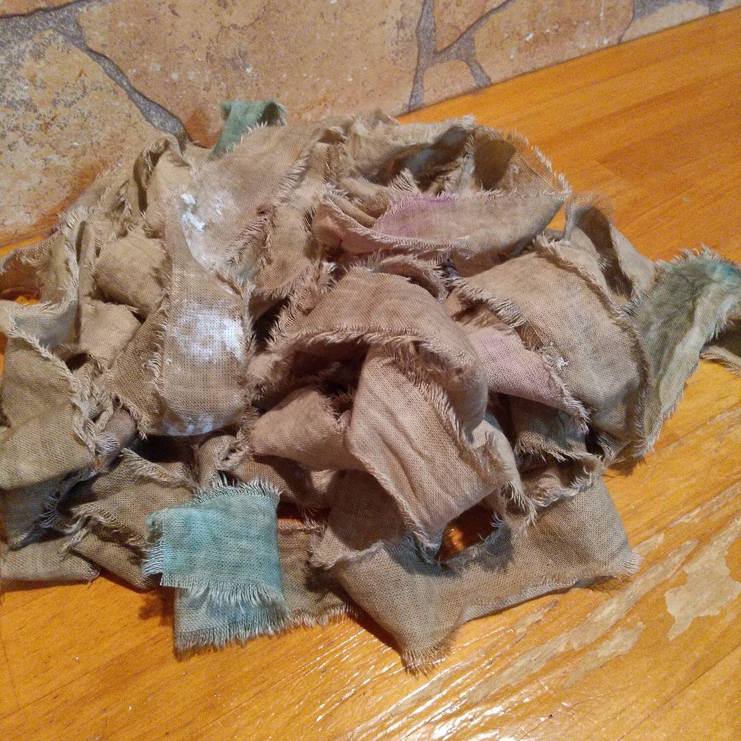 てるりん36ジャンクジャーナル素材。フリンジ加工裂き布リボン