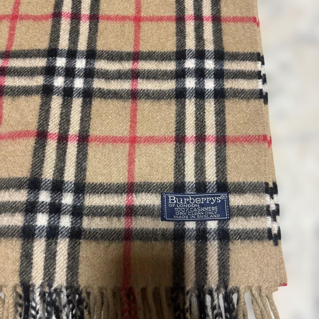 極美品　Burberrys ノバチェック カシミヤマフラー 英国製 ベージュ