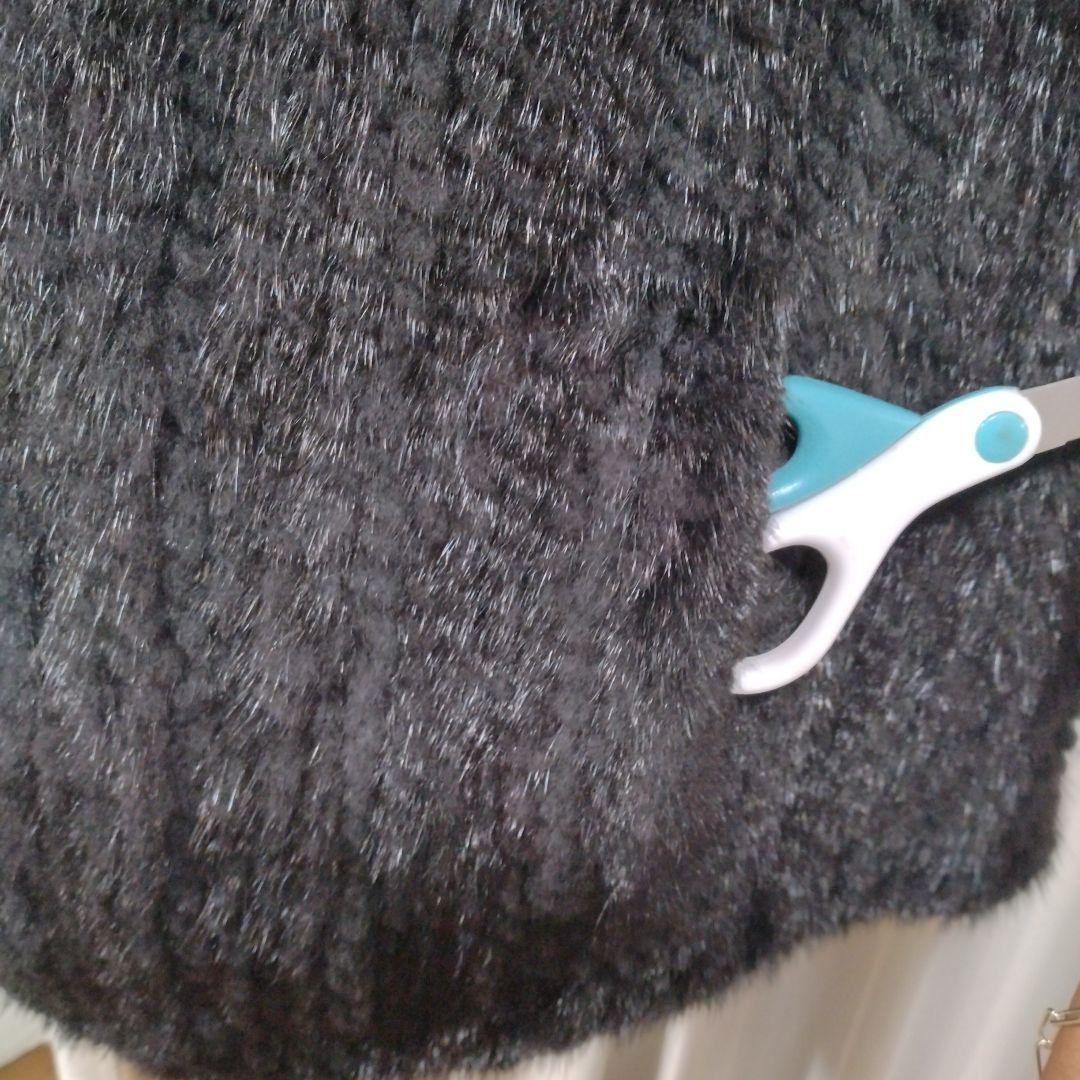 新品同様✩ミンク✩ポンチョ✩ブラック✩伸縮しますよ