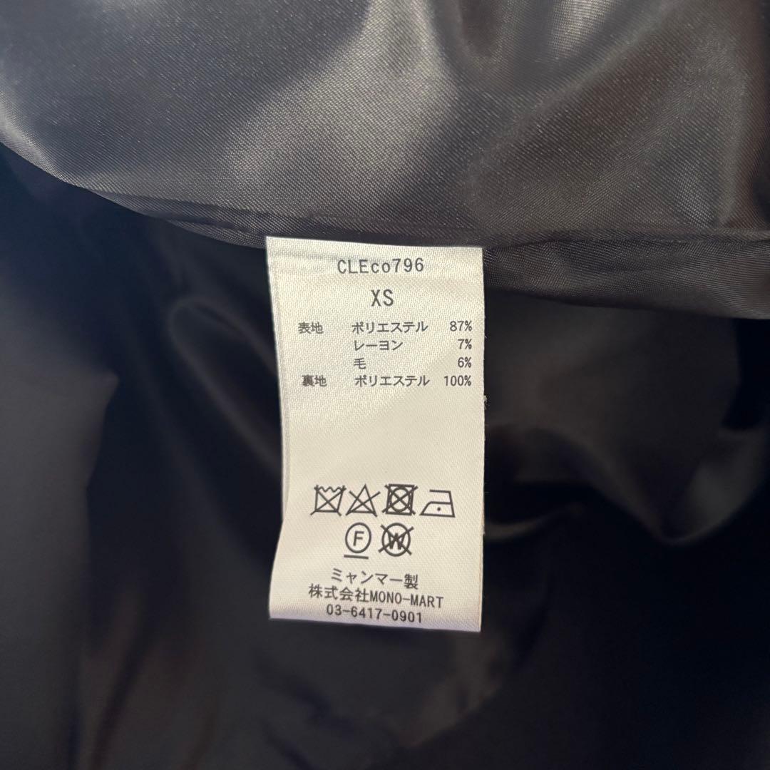 【完売品】 ウールブレンドテックメルトンダブルチェスターコート ブラック XS