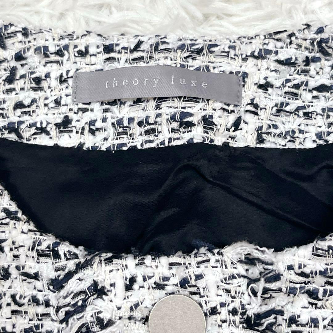 美品✨2025SS セオリーリュクス ツイードノーカラージャケット サイズ38