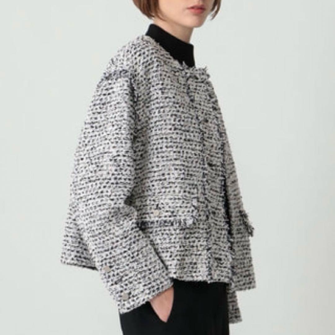 美品✨2025SS セオリーリュクス ツイードノーカラージャケット サイズ38