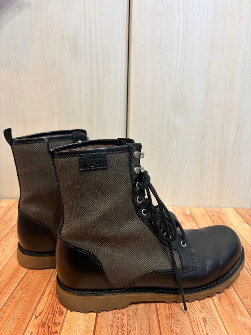 UGG メンズレザー キャンバス ブーツ