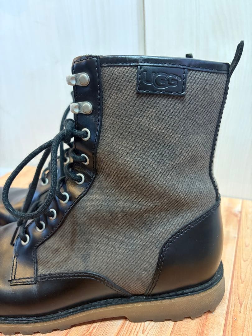 UGG メンズレザー キャンバス ブーツ