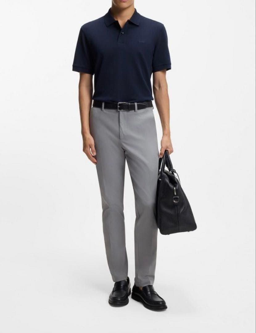 BOSS ボス ビジネス スラックス パンツ ライトグレー 48