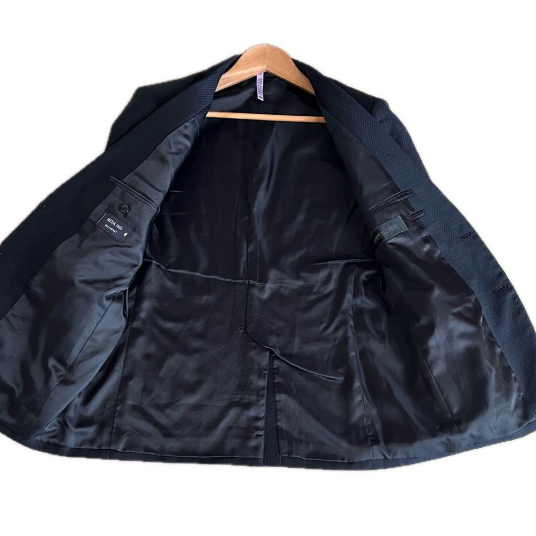 ✨現行✨美品✨ダーバン×REDA シャイニングヘリンボーン スーツ AB5 濃紺