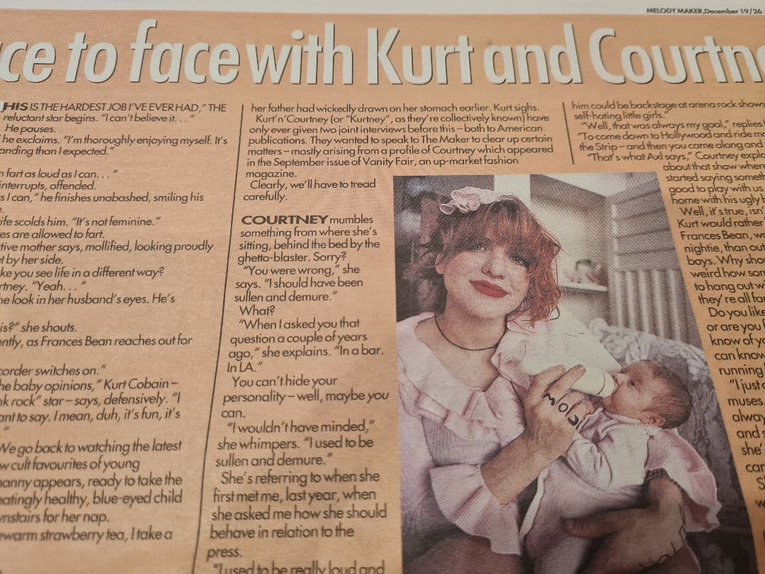 週刊誌 1992 UK Melody Maker with  Cobain