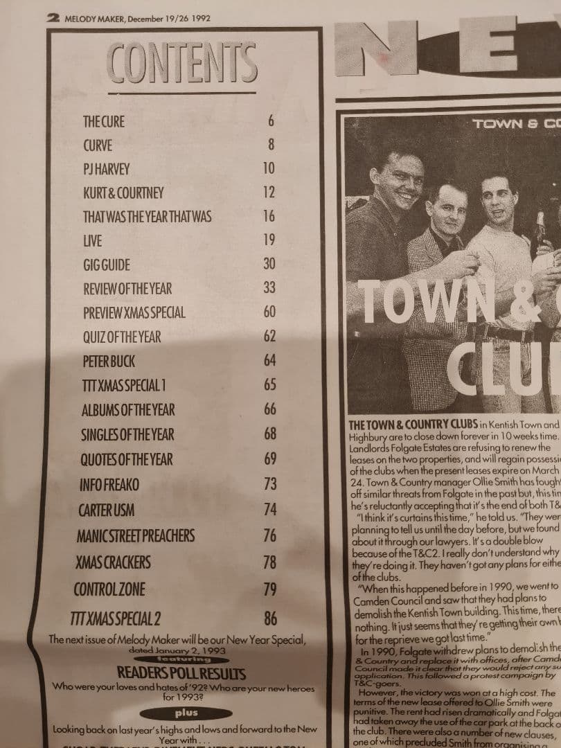 週刊誌 1992 UK Melody Maker with  Cobain