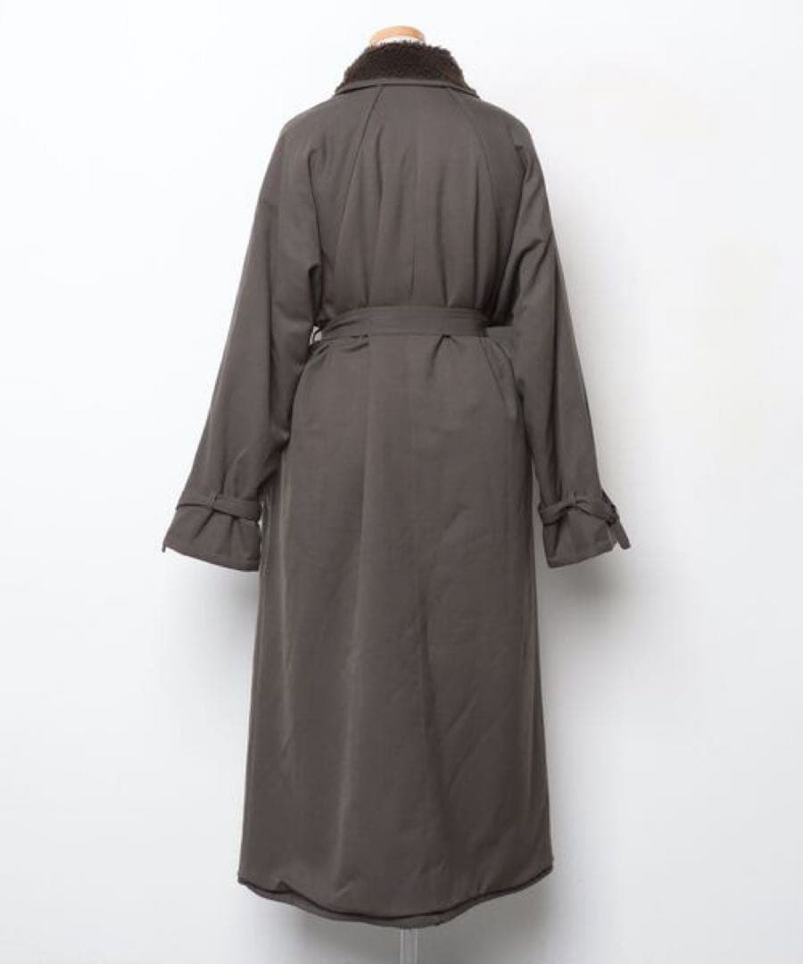 E*o様 美品CLANE 安達祐実さん着リバーシブルミリタリーロングコート1モカ