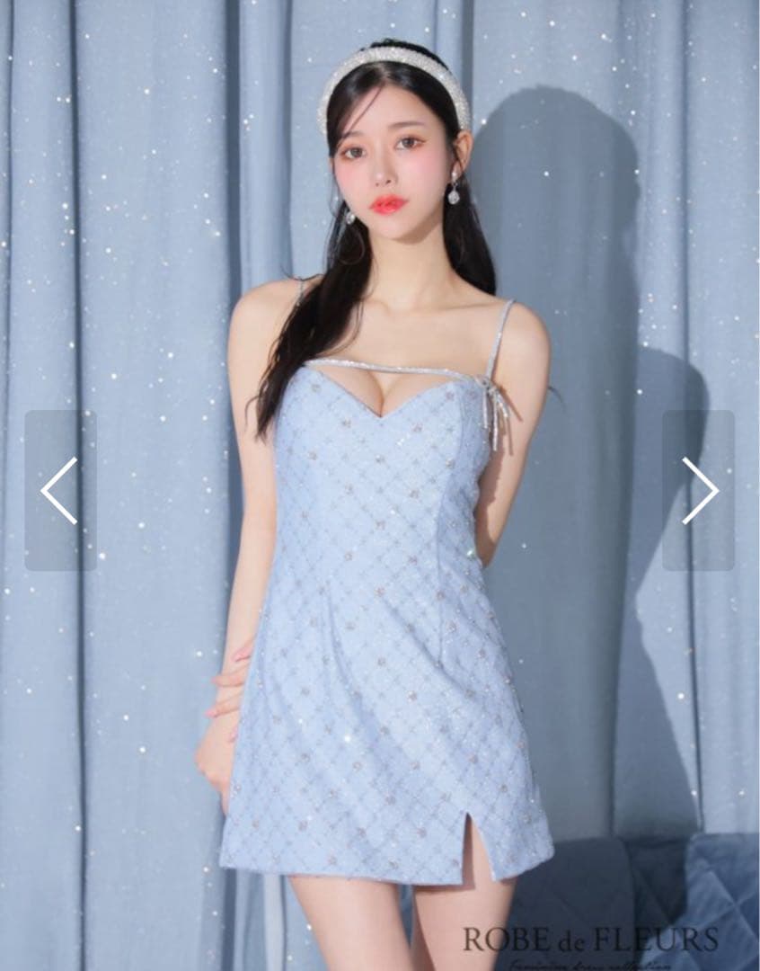 ROBE de FLEURS ライトブルー キャバドレス