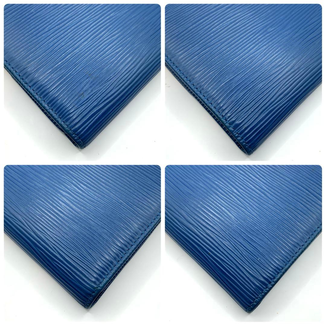 ルイヴィトン 長財布 インターナショナル エピ 三つ折り財布 ブルー 青 レザー