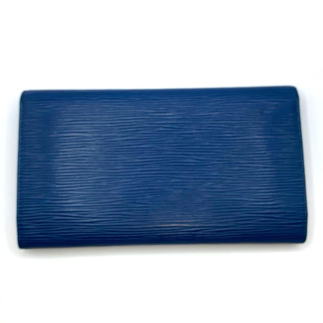 ルイヴィトン 長財布 インターナショナル エピ 三つ折り財布 ブルー 青 レザー