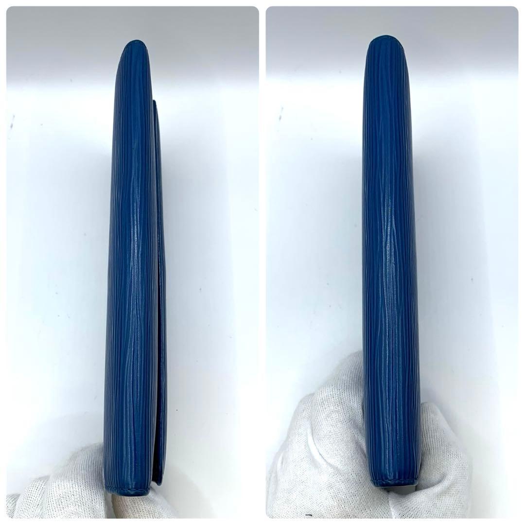 ルイヴィトン 長財布 インターナショナル エピ 三つ折り財布 ブルー 青 レザー