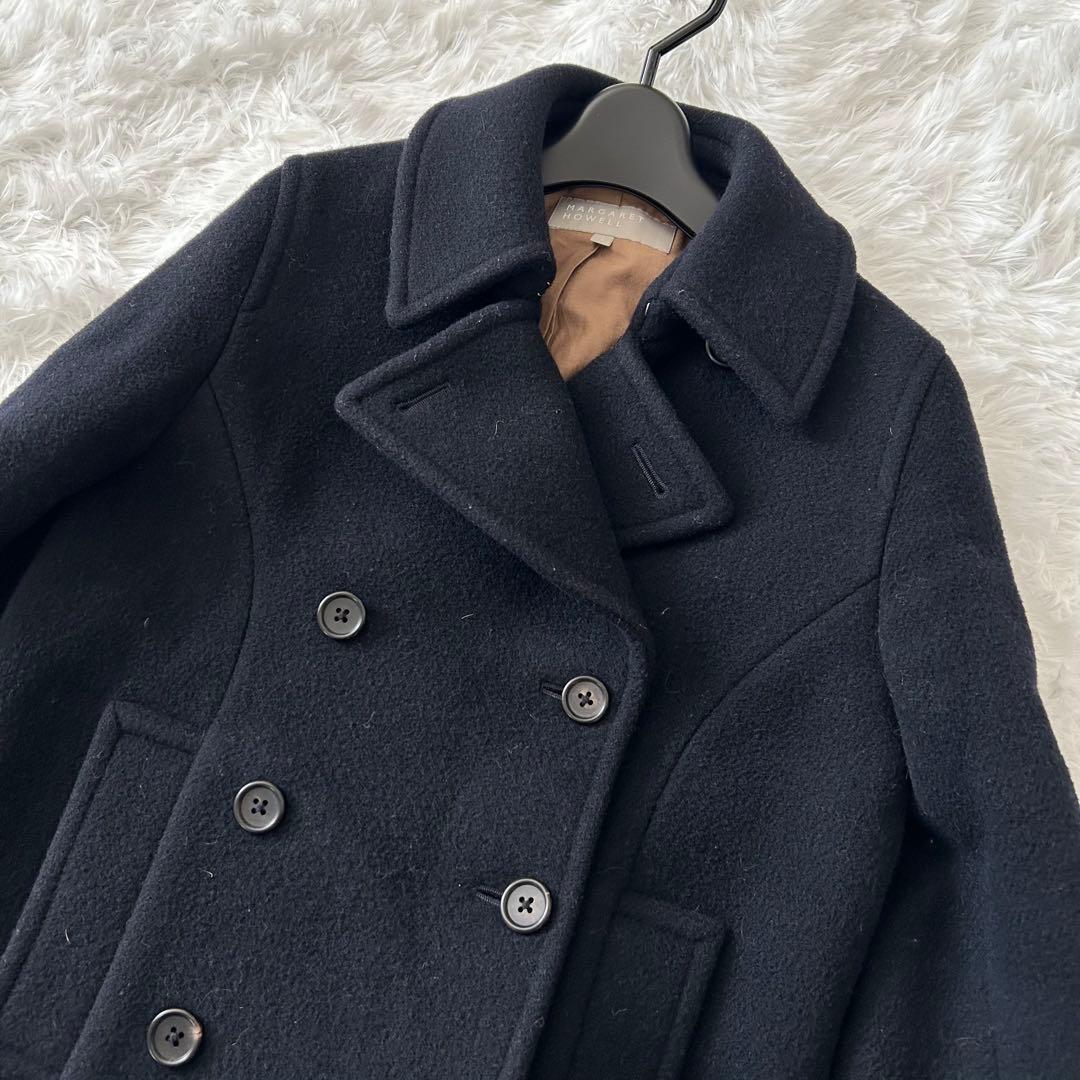 【高級カシミヤ混】マーガレットハウエル　ウールコート　Pコート　美品　アウター
