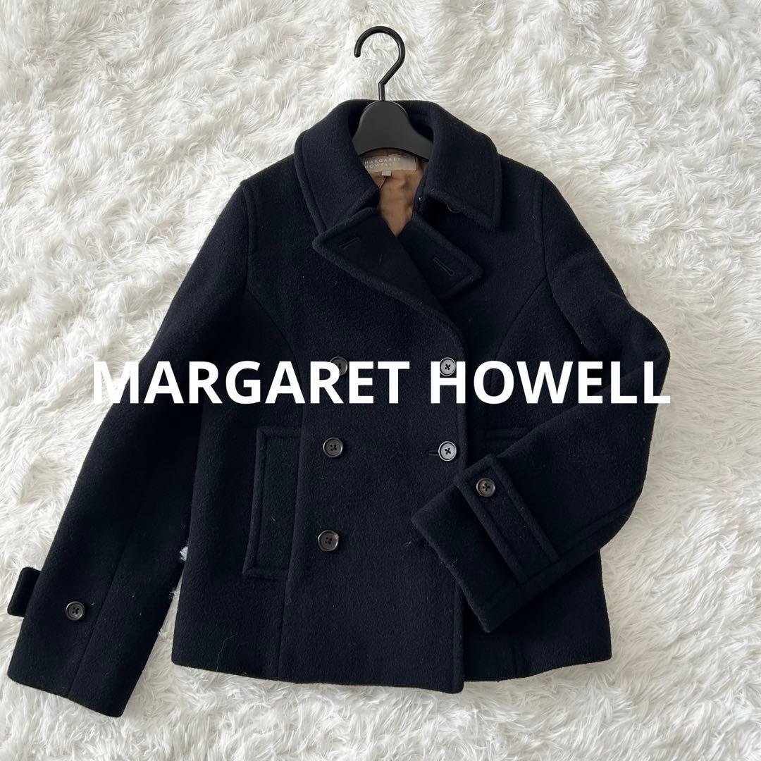 【高級カシミヤ混】マーガレットハウエル　ウールコート　Pコート　美品　アウター