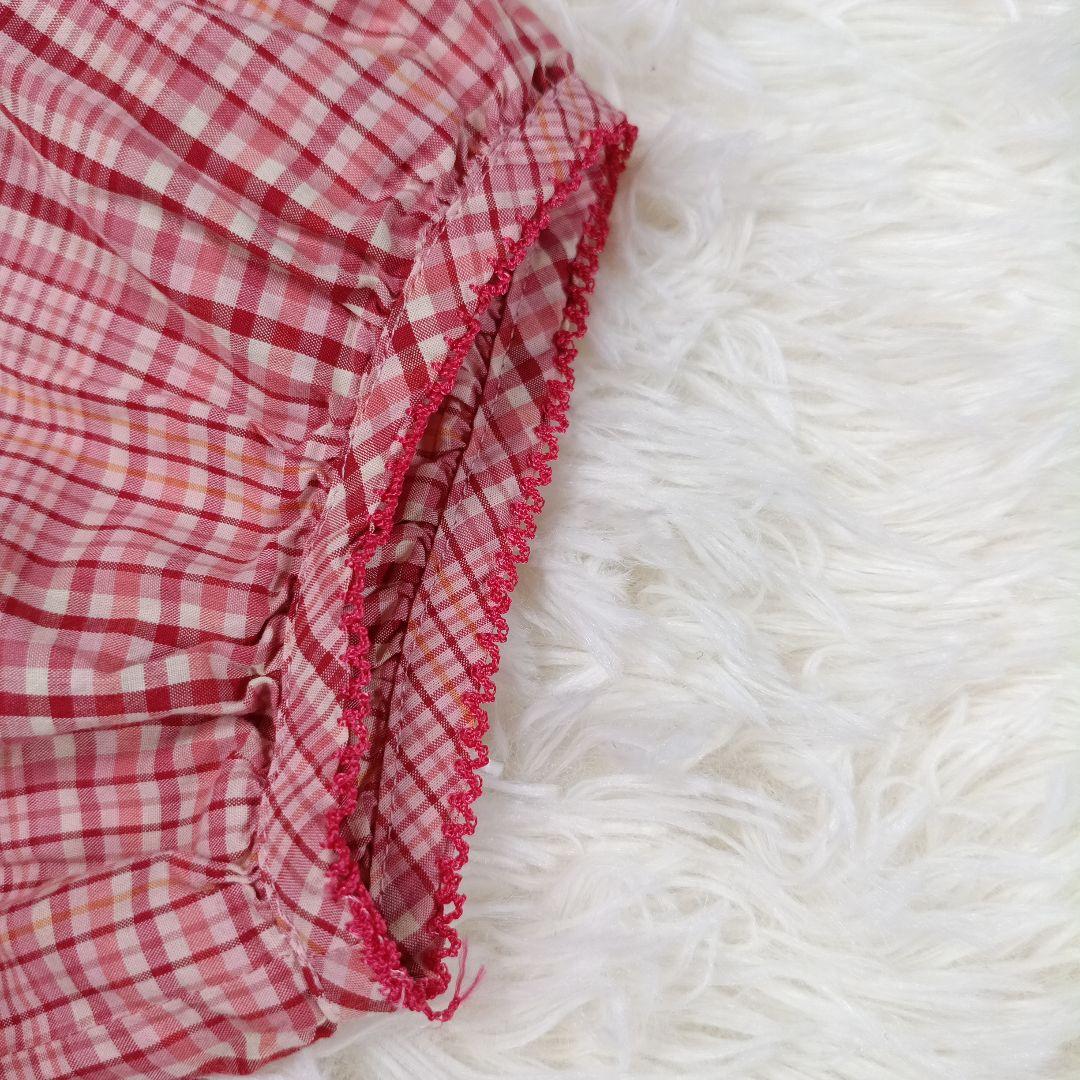 ピンクハウス　ギンガムチェック マキシワンピース　ピコフリル　ピンク