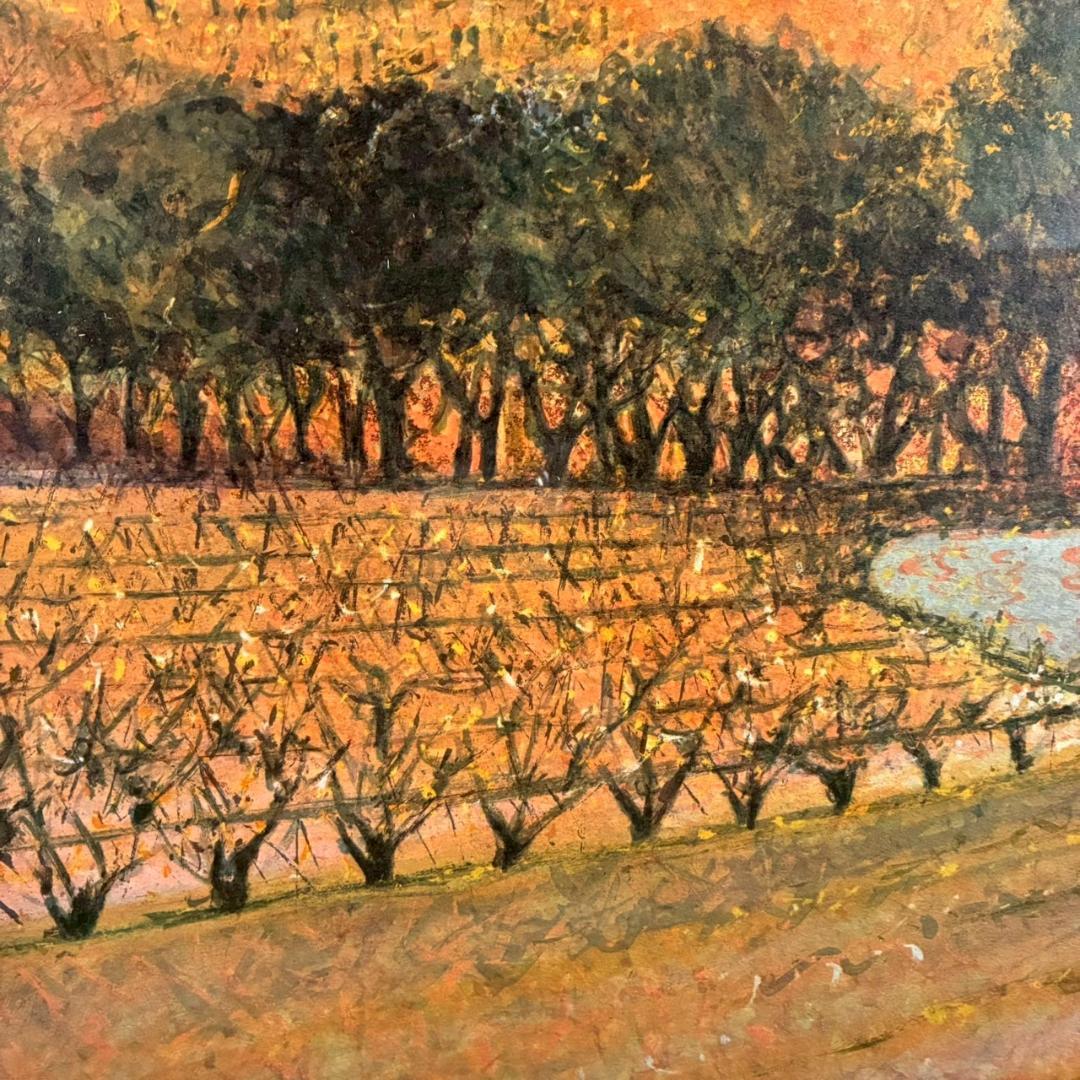 アンドレ・ブーリエ「11月のぶどう畑」リトグラフ 直筆サイン入 額縁入り