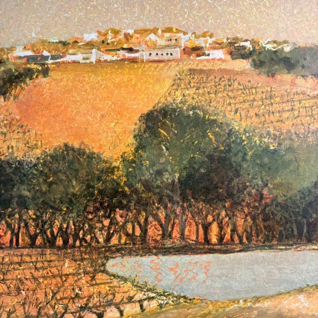 アンドレ・ブーリエ「11月のぶどう畑」リトグラフ 直筆サイン入 額縁入り