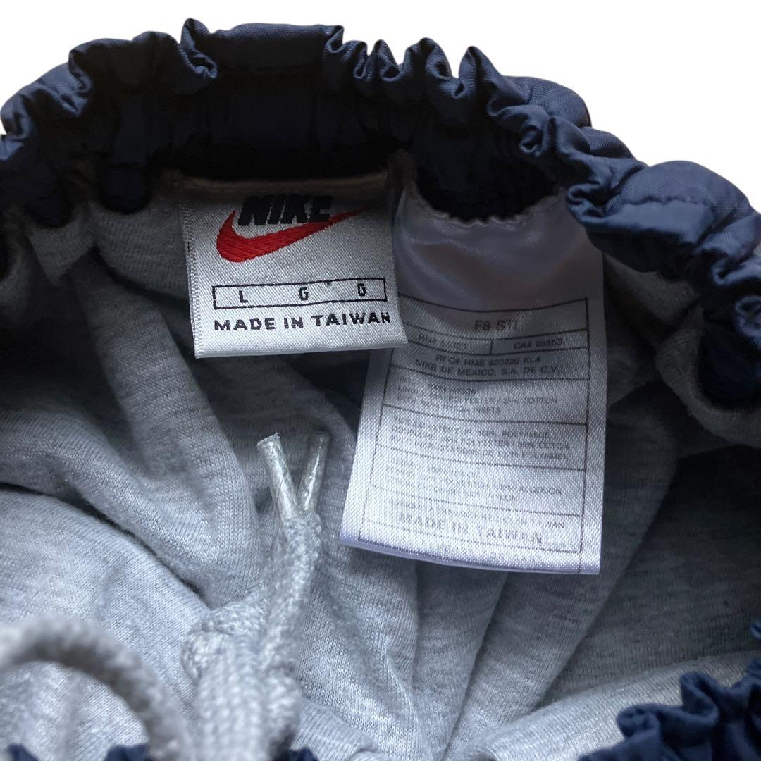 90s OLD NIKE ワイドナイロントラックパンツ 裏地付き ネイビー