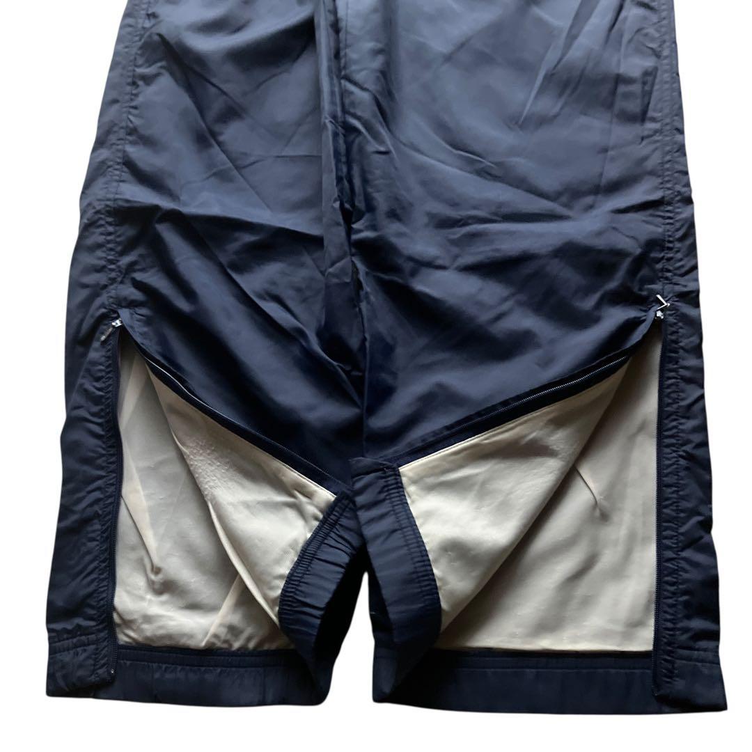 90s OLD NIKE ワイドナイロントラックパンツ 裏地付き ネイビー