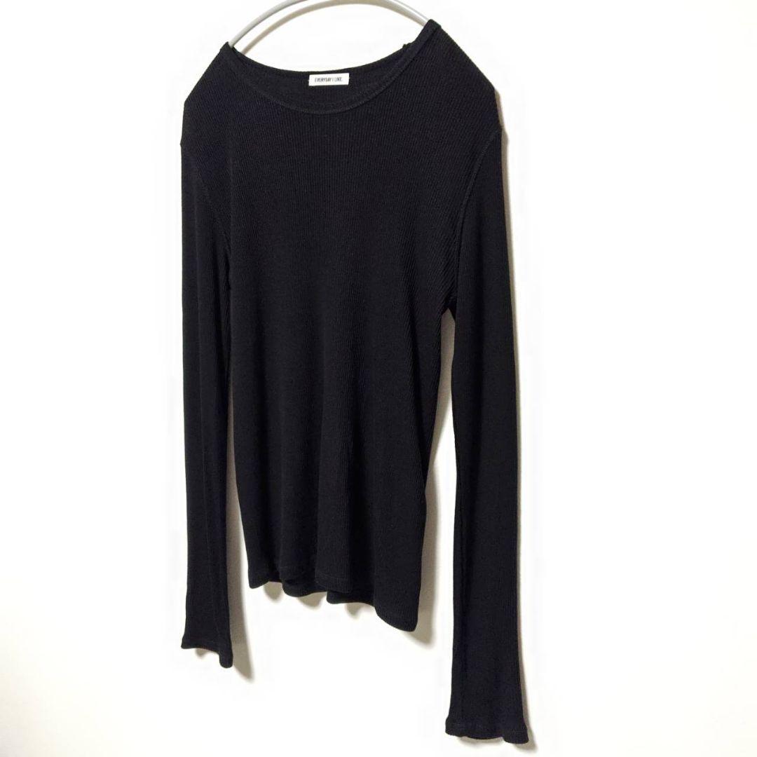 エブリデイ アイ ライク カシミア混 テレコ ロングスリーブプルオーバー F 黒