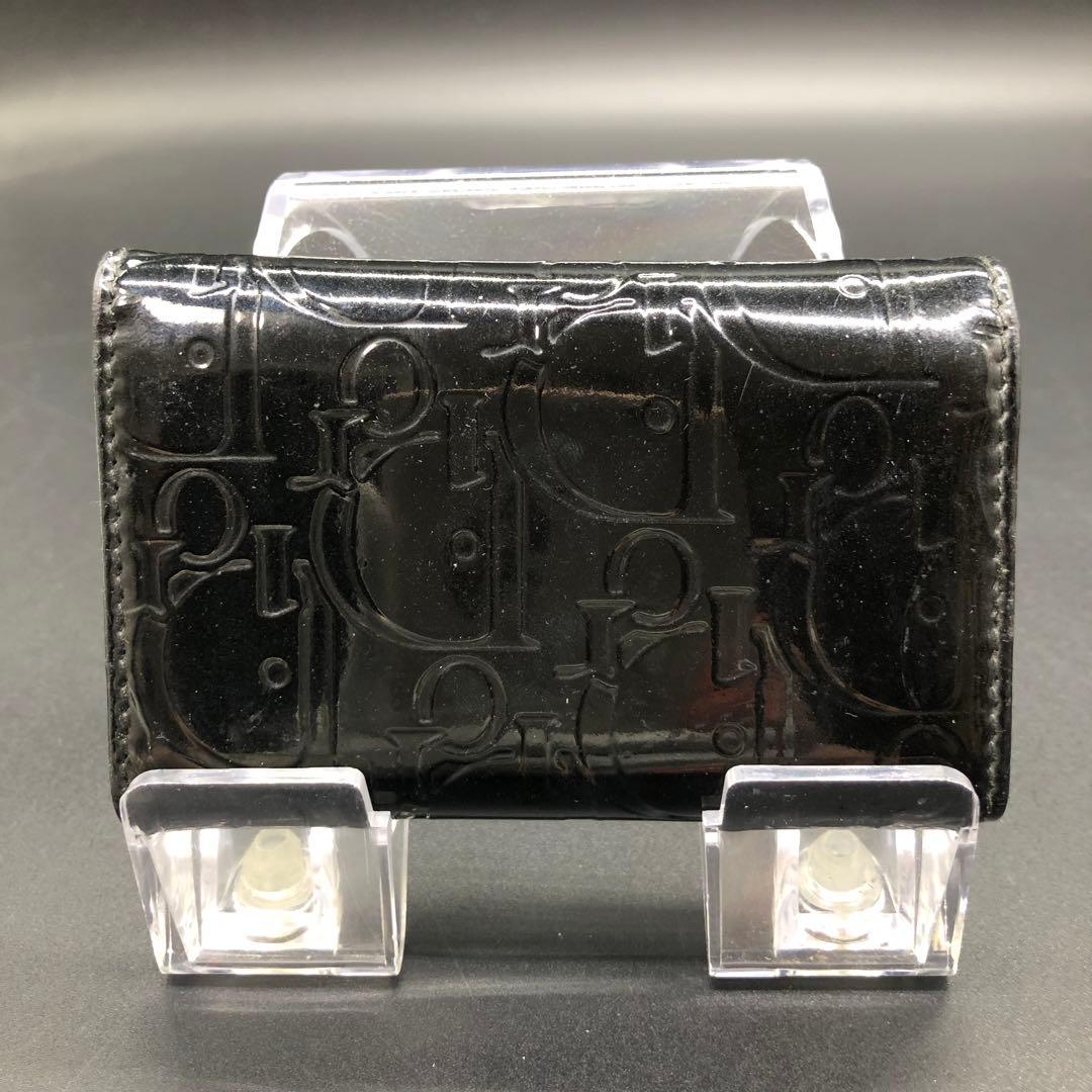 Dior ディオール キーケース 6連 欠損あり エナメル レザー ブラック