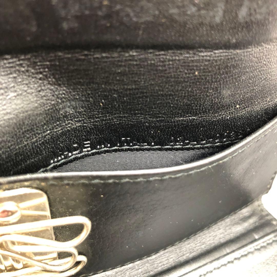 Dior ディオール キーケース 6連 欠損あり エナメル レザー ブラック