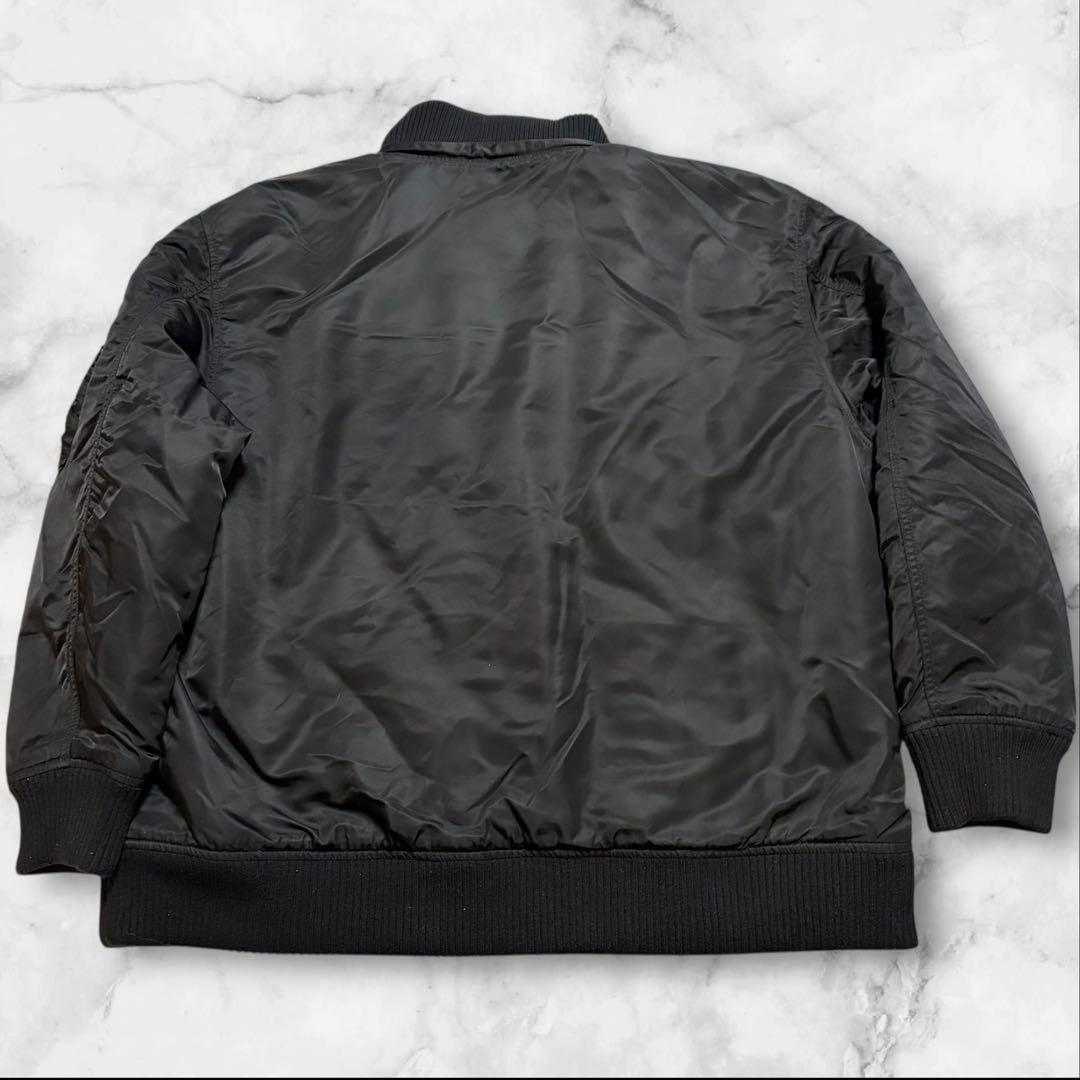 4XL ALPHA フーデッドリブジャケット　ブラック　フード取り外し可