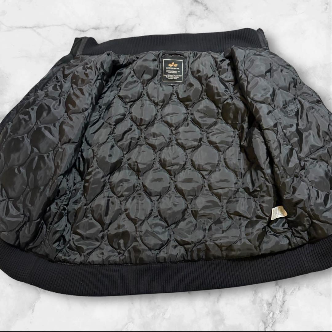 4XL ALPHA フーデッドリブジャケット　ブラック　フード取り外し可