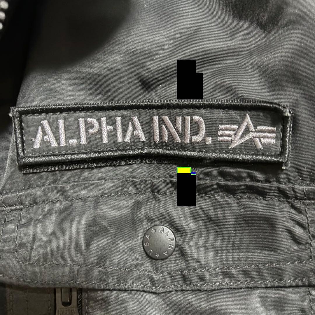 4XL ALPHA フーデッドリブジャケット　ブラック　フード取り外し可