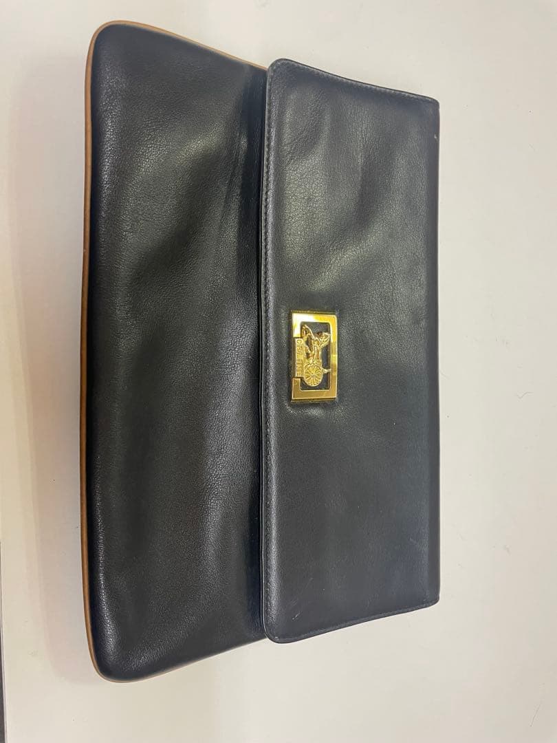 セリーヌ CELINE サルキー 馬車金具 レザー クラッチバッグ ヴィンテージ