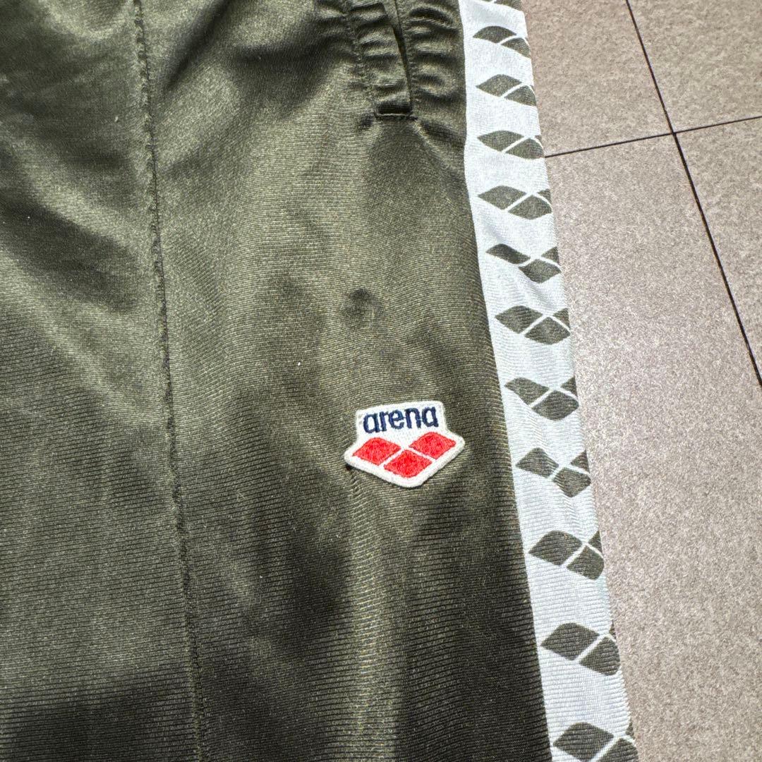 Arena 上下セットアップ　ジャージ　カーキ　白　ビンテージ 90s S