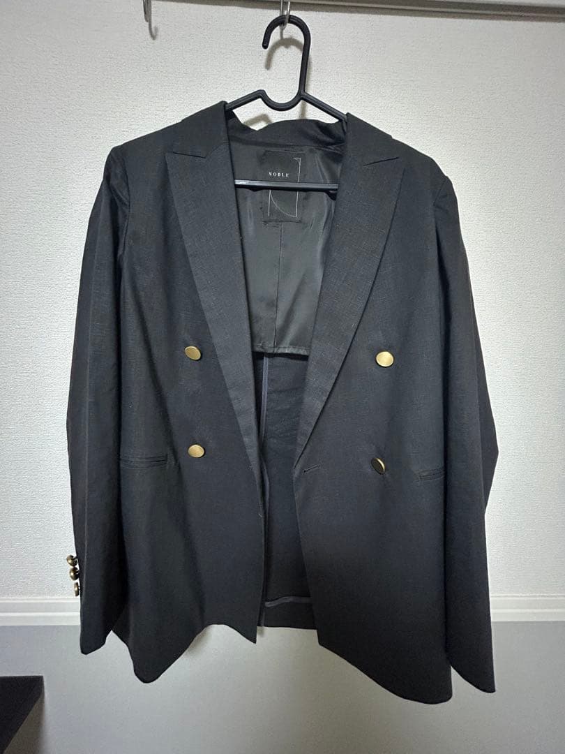 k*n様 【試着のみ】NOBLE 麻ストレッチピークドラペルダブルジャケット