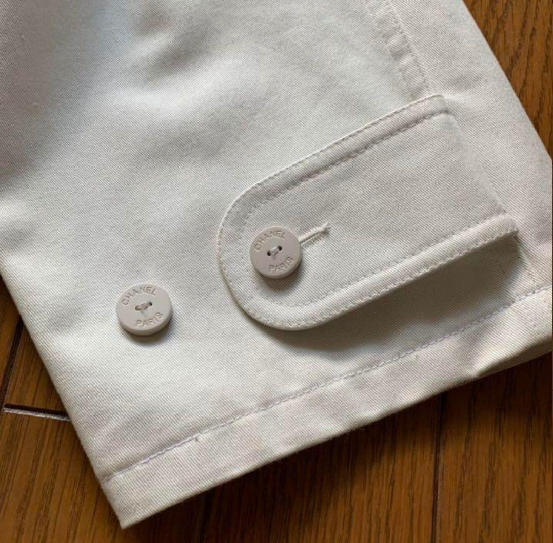 91 CHANEL シャネル　Aライン　ロングコート　42 白