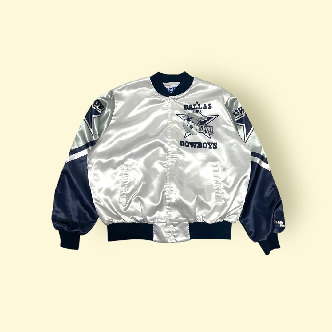 80s-90s ダラスカウボーイズ サテン スタジアムジャケット 古着