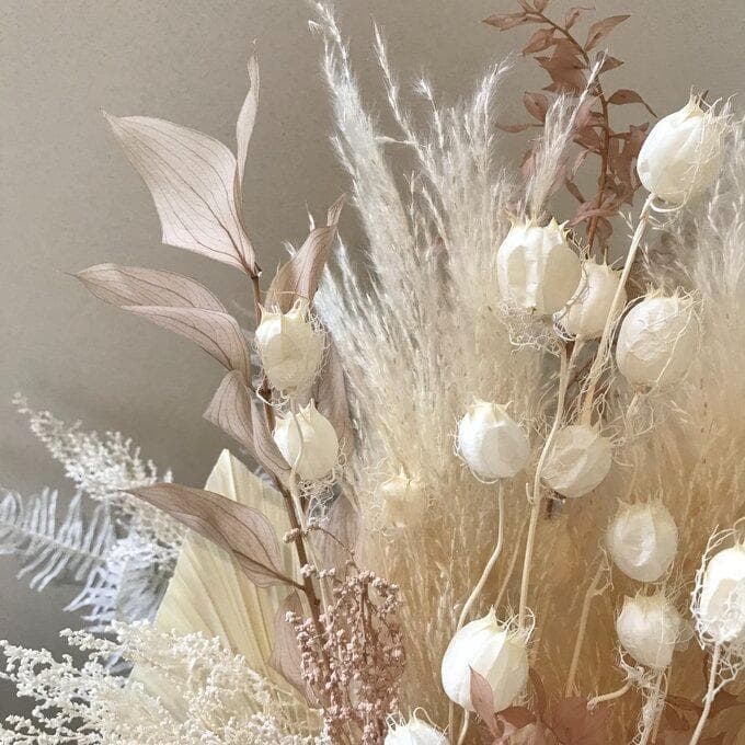 雪だるま❄︎さま専用カシミアベージュの大きなスワッグ（ブーケ）LLふっくらタイプ