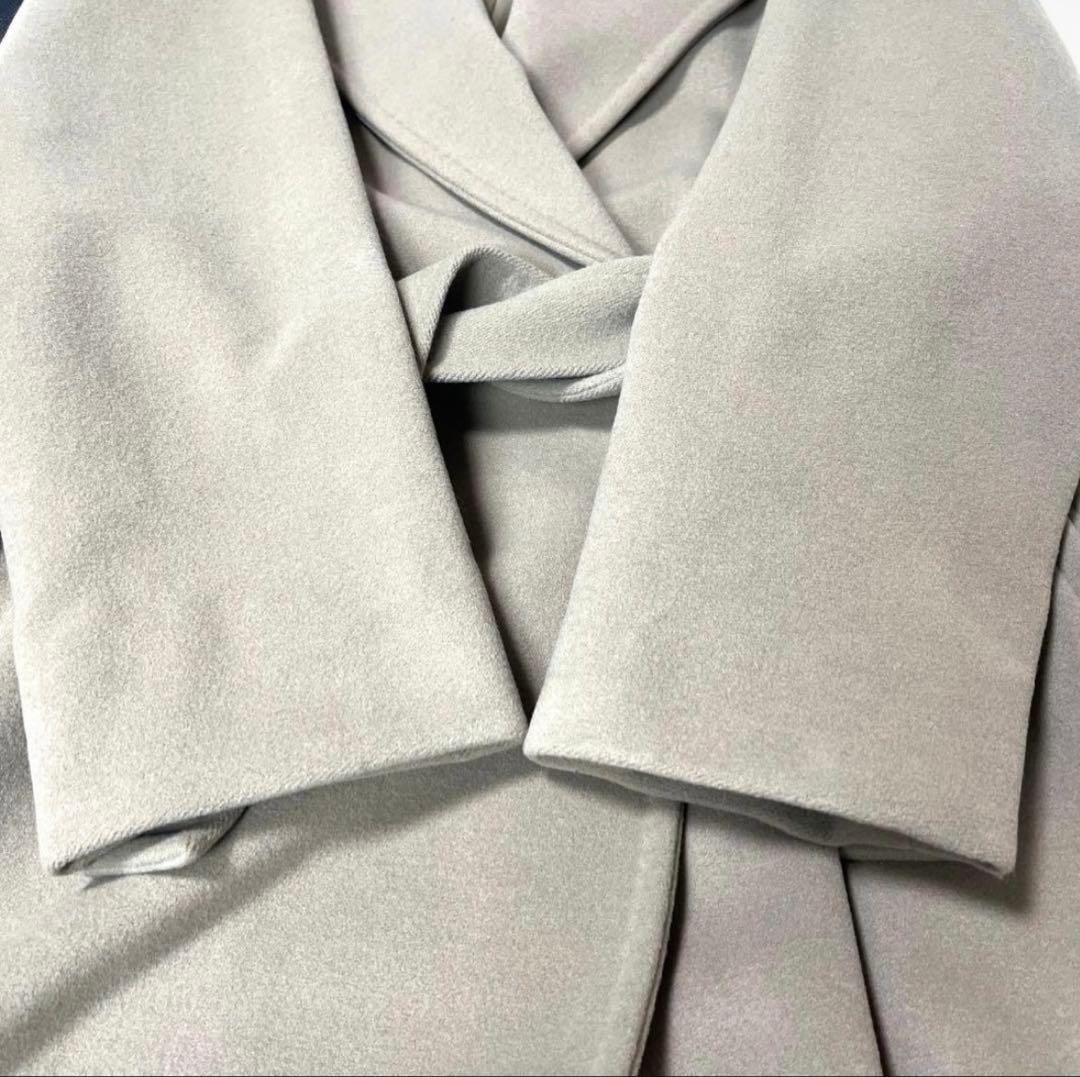 極美品☆マックスマーラマニュエラロングコート女優襟ウールベージュ大きいサイズ42