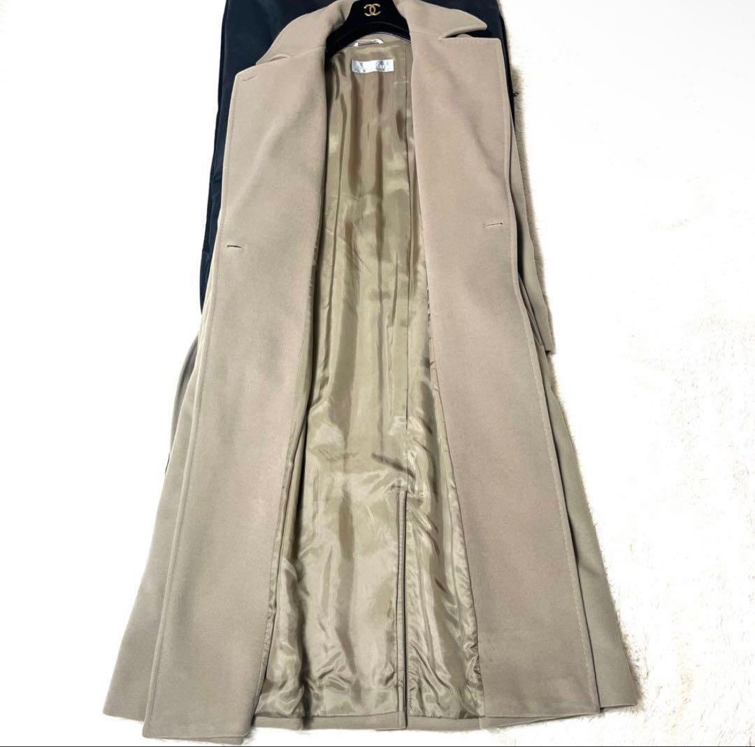 極美品☆マックスマーラマニュエラロングコート女優襟ウールベージュ大きいサイズ42