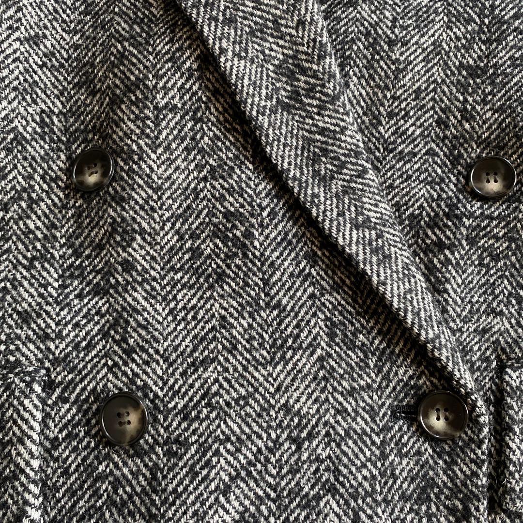 あんずWOOLSILKHERRIGBONE SHORTCOAT