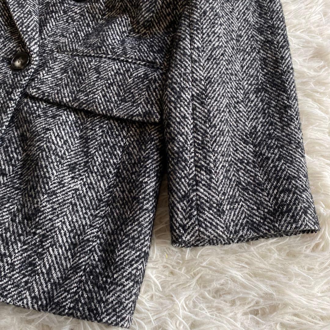 あんずWOOLSILKHERRIGBONE SHORTCOAT