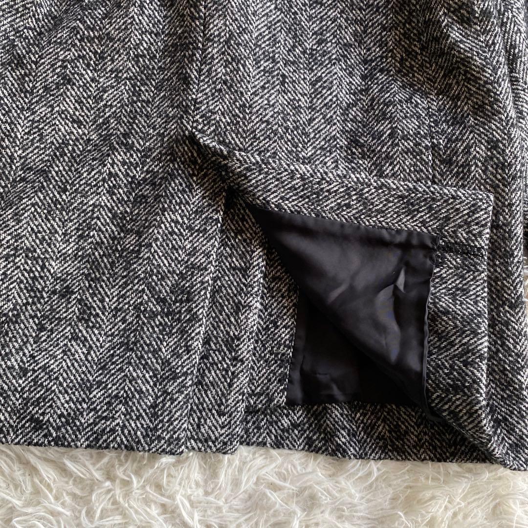 あんずWOOLSILKHERRIGBONE SHORTCOAT