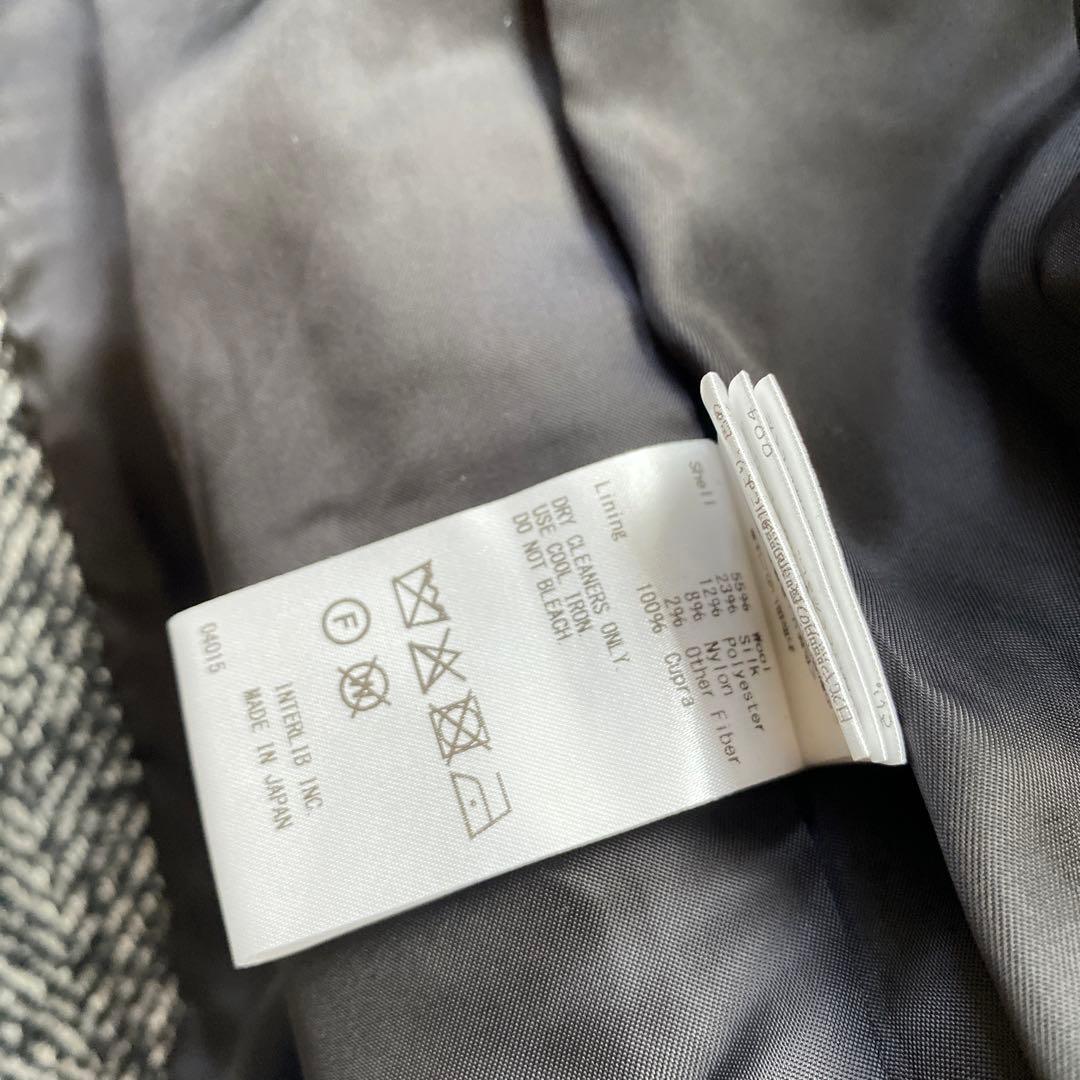 あんずWOOLSILKHERRIGBONE SHORTCOAT