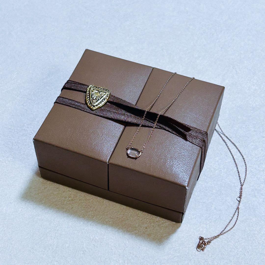 agete アガット【スキニーストーン】K10ネックレス 1石ネックレス